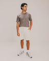 Short Relaxed Azul,BLANCO HUESO